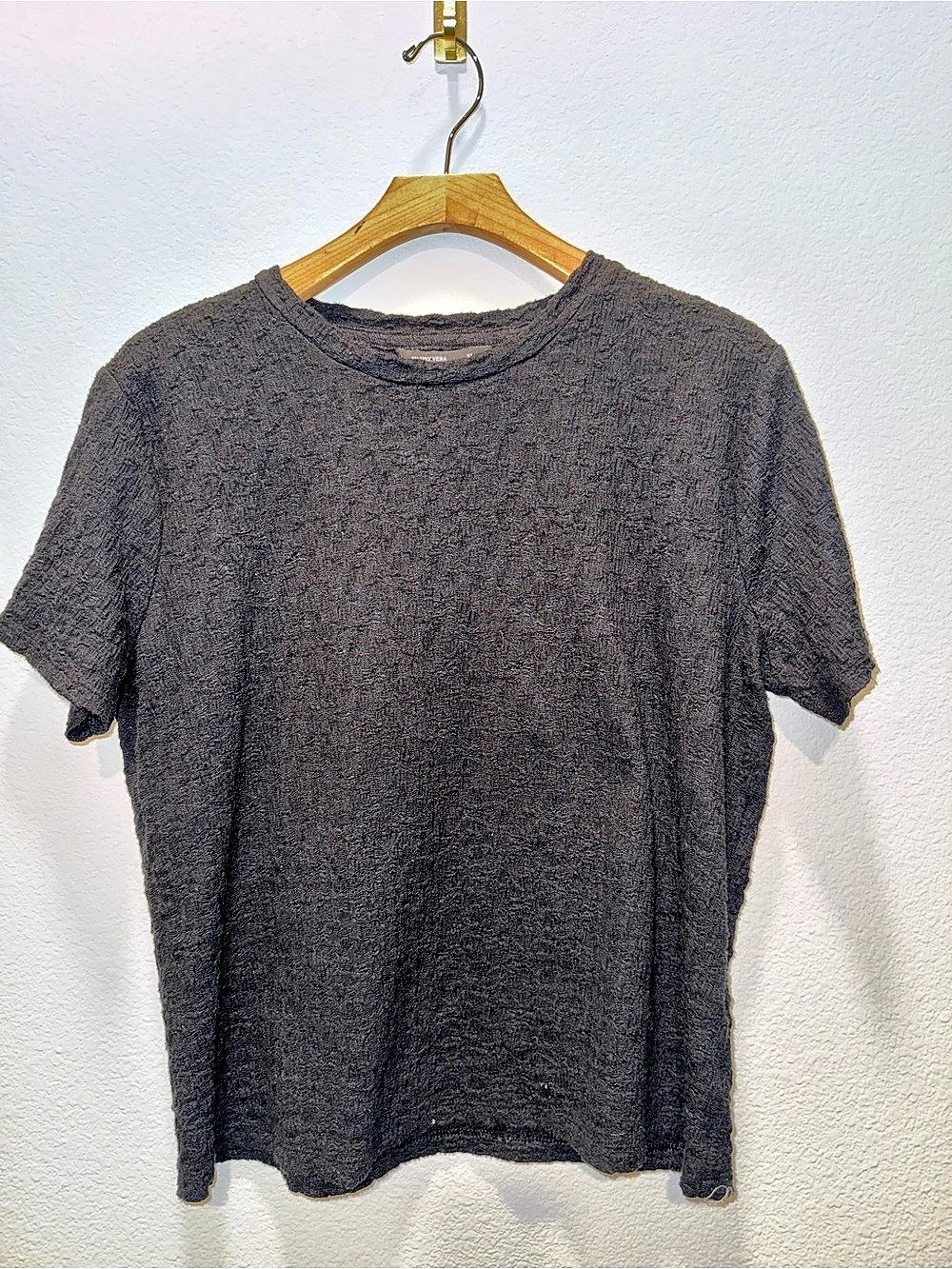 Simply Vera Wang Textured Short Sleeve Tee in Black XL
